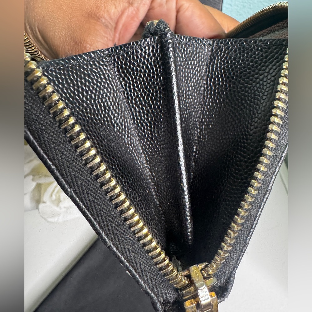 YSL Black Quilted Zip Wallet - Picture 14 of 16